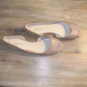 Nine West Nude Open Toe Flats